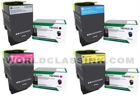 Lexmark Value Pack of All (4) Standard Yield Return Program Toner Cartridges for CS317/CS417/CS517 and CX317/CX417/CX517 Series Toner Cartridge